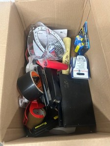 Office Supply Mixed Lot With Tapes, Scissors, Batteries & Tools