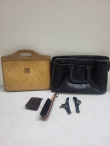 Coach Briefcase Anne Klein Woven Handbag Vintage Accessories Lot