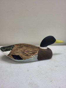 The Wooden Bird Factory Mallard Duck Decoy Hand Carved Wood Figure