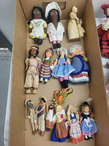 Vintage International Souvenir Doll Mixed Lot Folk Costume Dolls