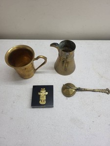 Lot of Brass Decor Pieces & Colombian Gold Museum Trinket Box