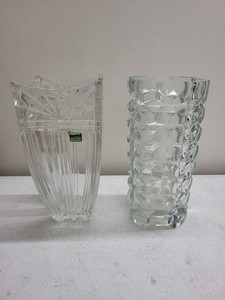 Waterford Marquis Crystal Vase & French Art Glass Vase Pair
