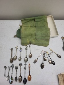 Vintage Souvenir Spoon & Fork Collection Sterling Mixed Travel Lot