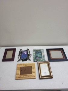 Assorted Decorative Picture Frame Lot Wood Metal Glass Wall Tabletop