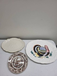 Lenox China Harvest Turkey Platter & Johnson Bros Historic America