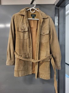 Lauren Ralph Lauren Petite Tan Suede Leather Belted Jacket PS