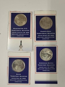 2009 U.S. Territory Quarter Display Card Set w Coin Pouch