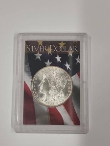 1902 Morgan Silver Dollar $1 Coin in H.E. Harris Holder Uncertified
