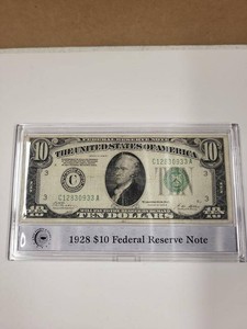 1928B $10 Federal Reserve Note Philadelphia C District Currency