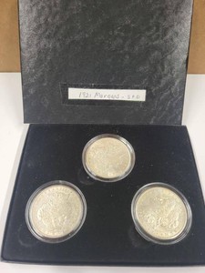 1921 Morgan Silver Dollar 3-Coin Set in Display Box Uncertified