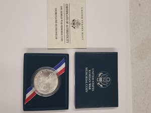 1991 US Mint Korean War Memorial Silver Dollar w Box & COA