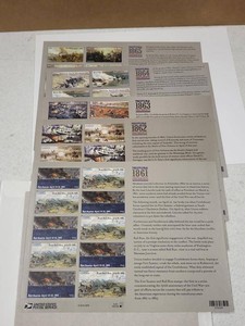 USPS Civil War Forever Stamp Souvenir Sheets 1861-1865 Folder Set
