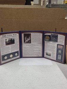 PCS Civil War 150th Anniversary Commemorative Coin Stamp Album Set