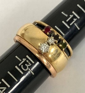 10K & 14K Gold Stackable Ring Set with Diamonds & Gemstones, Approx. Size 12