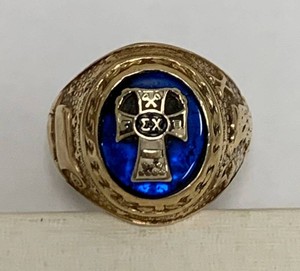 Balfour 10K Yellow Gold Sigma Chi Fraternity Ring Size 10 16.5g
