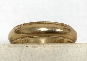 Vintage 14K Yellow Gold Milgrain Wedding Band Ring Size 9 - 5.6g