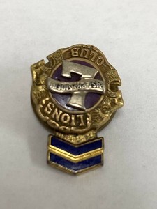 Vintage Lions Club Past President 10K Gold Enamel Lapel Pin 3.6g