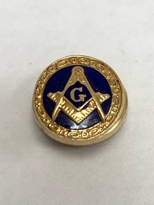 Vintage Wefferling Berry 14K Gold Masonic Enamel Screw Back Lapel Pin 1.8g