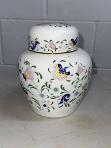 Coalport Pageant Bone China Covered Ginger Jar Floral England