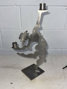 MandPearl Handmade Metal Kokopelli Double Candle Holder Sculpture
