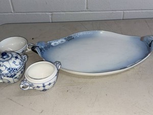 Royal Copenhagen Porcelain Tableware & Blue Serving Tray Lot