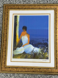 Emile Bellet Moment Bleu Framed Park West Lithograph with COA
