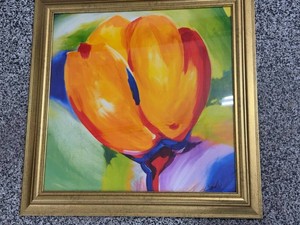 Alfred Gockel Framed Abstract Tulip Poster Print Gold Tone Frame