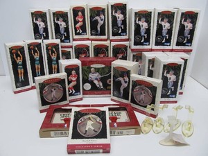 Large Lot of Mint in Box Hallmark Christmas Ornaments #3 - Sports Figures