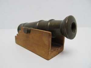 Smaller Vintage Solid Brass Cannon