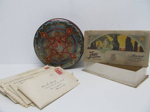 1920s-30s era Candy Box &amp Tin Full of Old Letters