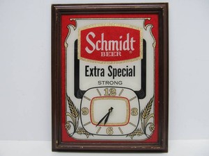 Working Vintage SCHMIDT Extra Special STRONG Beer Advertising Clock Sign