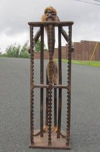 LARGE Vintage African Figural Carved Wood CD or DVD Holder&nbsp