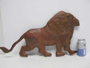 Large Vintage Copper Lion Wall Sculpture