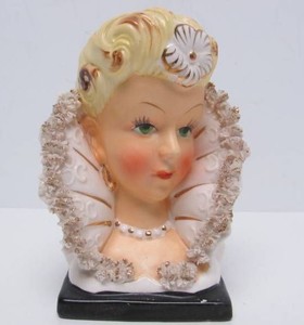 Vintage Mid Century Lady Head Vase