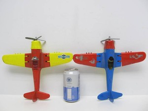 2 Vintage HUBLEY Cast Metal Airplane Toys