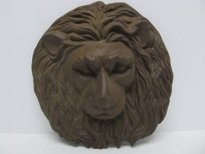 12 Cast Iron Lion Head Wall Sculpture #1