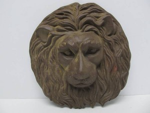12 Cast Iron Lion Head Wall Sculpture #2