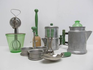 Group of Vintage Green etc Kitchen Items