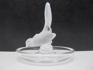 Signed Vintage LALIQUE France Glass Bird Tray