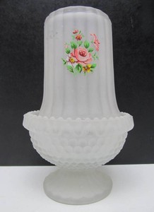 Vintage Satin Glass Hobnail Base Fairy Lamp