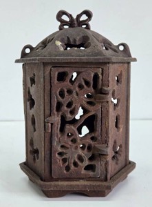 Pierced Cast Iron Hanging Lantern
