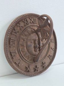 Cast Iron Sundial wFace