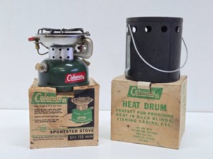 Very nice Vintage COLEMAN Sportster Camp Stove w Heat Drum&nbsp