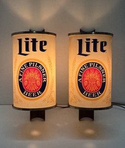 Awesome Vintage MILLER LITE Advertising Beer Sign Wall Sconces
