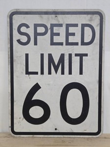 Metal 60mph Speed Limit Street Sign