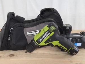 Working ROCKWELL Model RK2510K2 Drill wBattery, Charger &amp Bag