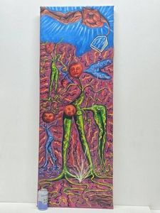 Very Cool Vintage Large Surrealism Oil on Canvas Painting - after Kurt Seligmann