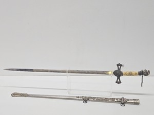Antique 1890s era KNIGHTS TEMPLAR Ornate Fraternal Sword &amp Sheath