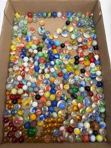 Estate Lot of Assorted Vintage Glass Marbles