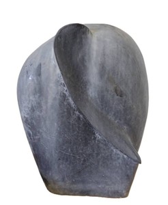 Awesome LARGE Heavy Carved Jet Stone Elephant Head Sculpture